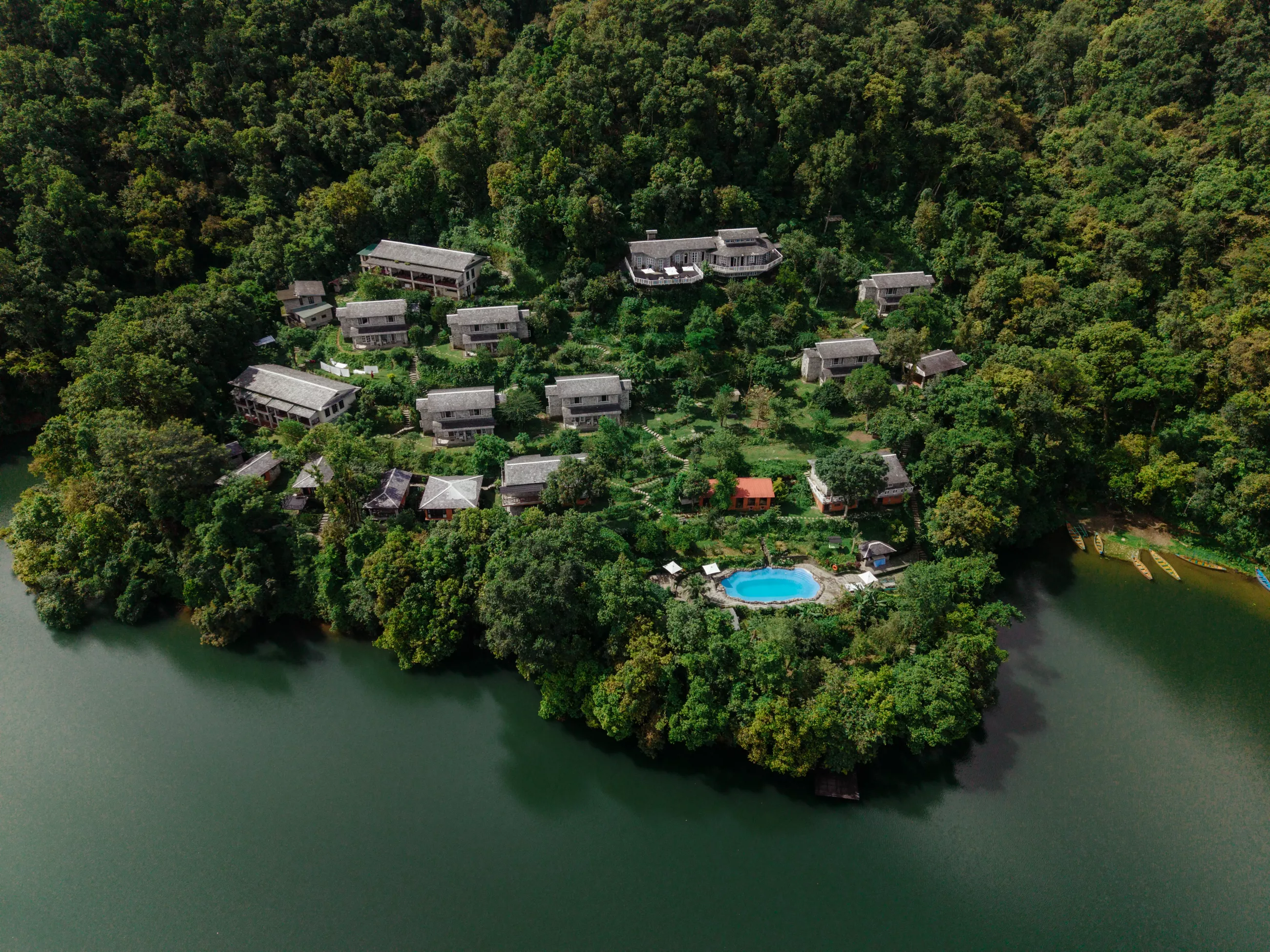 Aerial view of the resort grounds